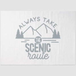 Neem altijd de Schilderachtig route avontuur verke Tissuepapier