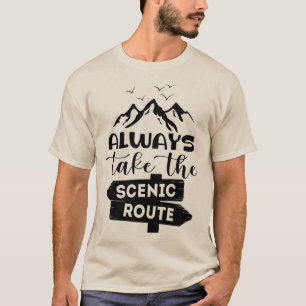 Neem altijd de Schilderachtig route T-shirt