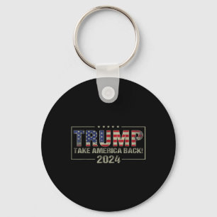 Neem Amerika terug Amerikaanse vlag Trump 2024 Man Sleutelhanger