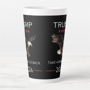 Neem Amerika terug Trump 2024 Latte koffiecadeau v Mok