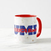 NEEM AMERIKA TERUG Trump tekst op sterren Mok (Voorkant rechts)
