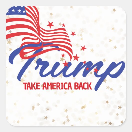 NEEM AMERIKA TERUG Trump Tekst Vierkante Sticker (Voorkant)