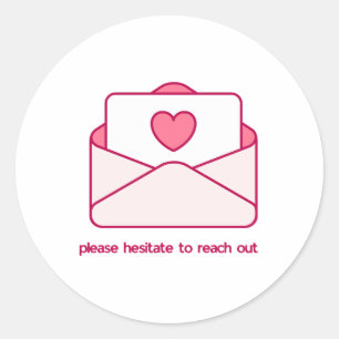 Neem contact op Roze Envelop Ontwerp  Ronde Sticker