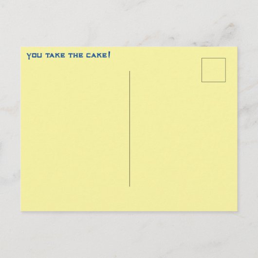 Neem de Cake. Dank u Feestdagenkaart (Achterkant)