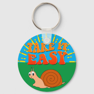 Neem de Easy Cute Cartoon Snail Sunburst Sleutelhanger