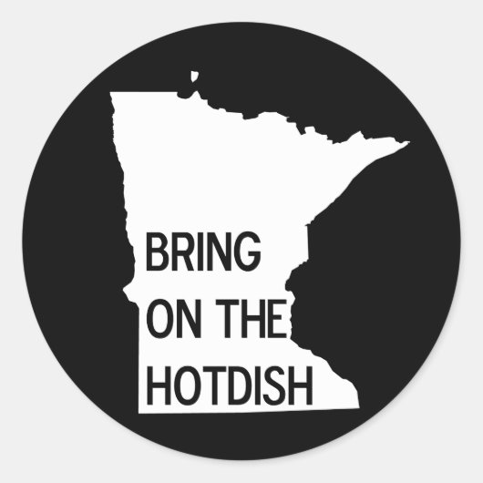 Neem de Hotdish Funny Minnesota Stickers mee (Voorkant)