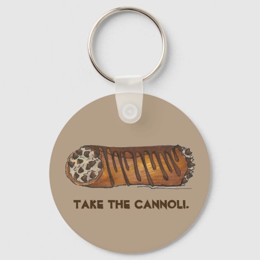 Neem de Italiaanse chocolade-chocolade van Cannoli Sleutelhanger (Voorkant)