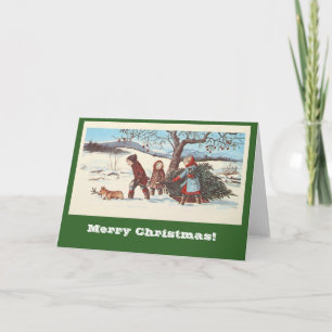 Neem de kerstboom mee naar huis feestdagen kaart