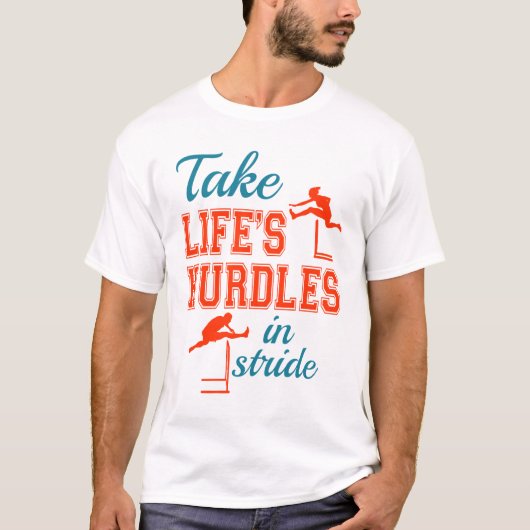 Neem de levenshurdles in het Stride Hurdler Track  T-shirt (Voorkant)