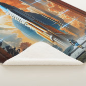 Neem de Maanlancering - Reis naar Moon Retro Poste Sherpa Deken (3/4)