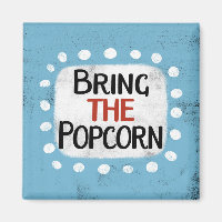 Neem de popcorn koelkastmagneet mee