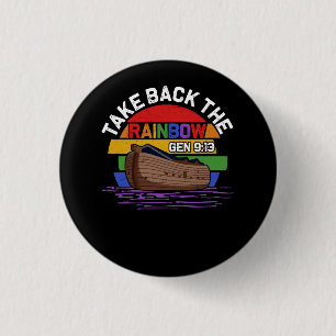 Neem de regenboogtrots terug in God Covenant Promi Ronde Button 3,2 Cm