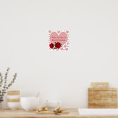 Neem de risicoprijs roze hartenrode rozen poster (Keuken)