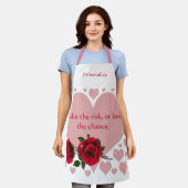 Neem de risicoprijs roze hartenrode rozen schort (Gedragen)