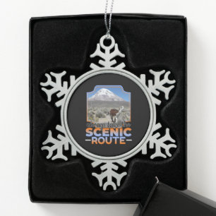 Neem de Schilderachtig route - Llama Adventurer Tin Sneeuwvlok Ornament