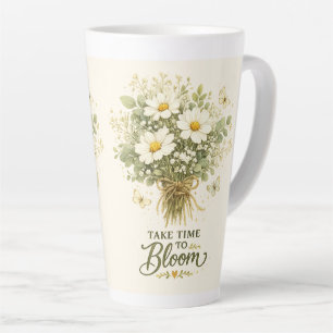 Neem de tijd om te bloeien    Boeketontwerp Latte Mok