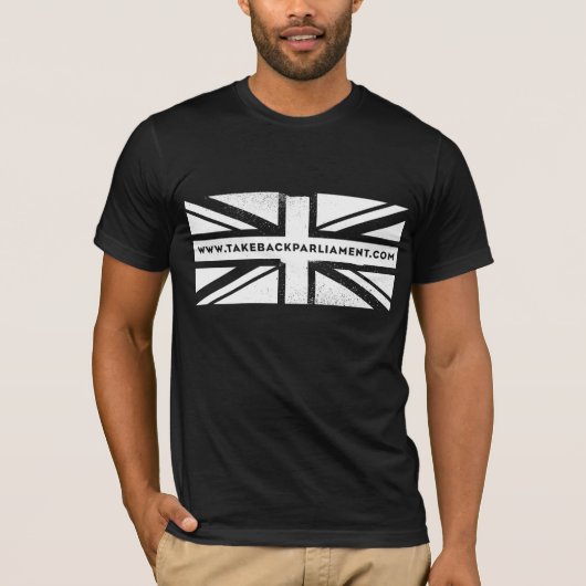 Neem de vlag achter, mannen zwart t-shirt (Voorkant)