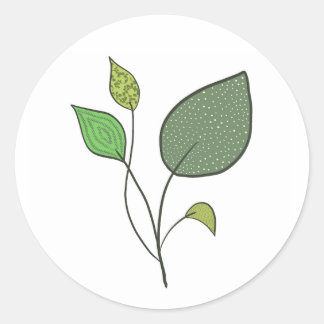 Neem drie bladeren ronde sticker