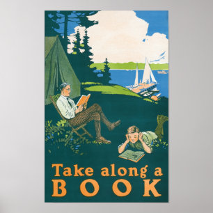 Neem een boek mee (1910) campingposter van Magnus  Poster