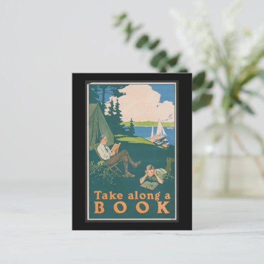 Neem een boek mee briefkaart (Staand voorkant)