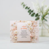 NEEM EEN BOEK Peach Pink Baby shower Kaart (Staand voorkant)