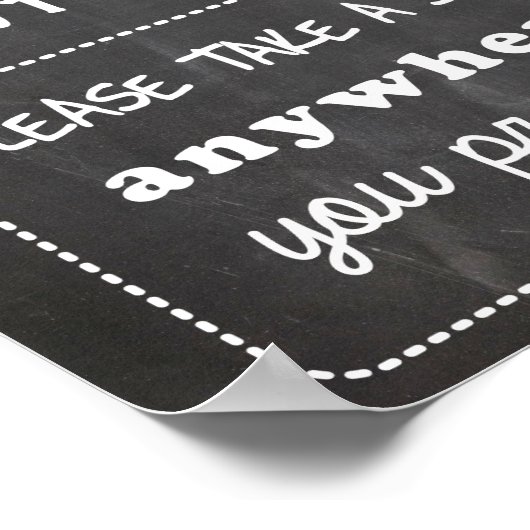 Neem een bord voor een bruiloft. poster (Hoek)