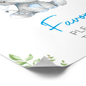 Neem een Elephant Baby Boy Shower Poster (Hoek)