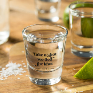 Neem een foto die we de Knot Wedding verbonden heb Shot Glas