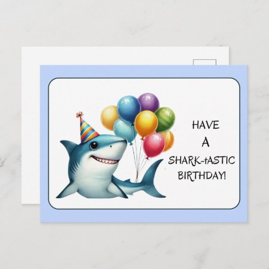 Neem een haai-tastic Birthday Kaart (Voorkant / Achterkant)