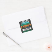 Neem een Hike en zoek jezelf Retro  Hiking Vierkante Sticker (Envelop)