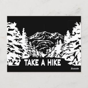 Neem een Hike quote monochrome berglandschap Briefkaart