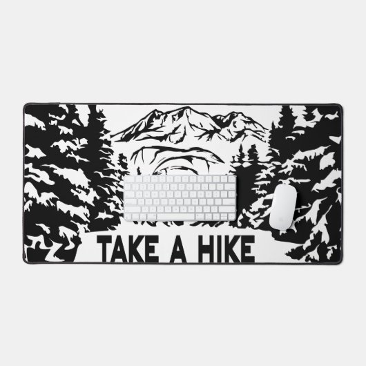 Neem een Hike quote monochrome berglandschap Bureaumat (Keyboard & Muis)