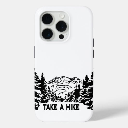 Neem een Hike quote monochrome berglandschap Case-Mate iPhone Case (Achterkant)