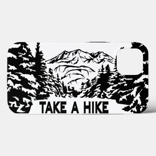 Neem een Hike quote monochrome berglandschap Case-Mate iPhone Case (Achterkant (horizontaal))