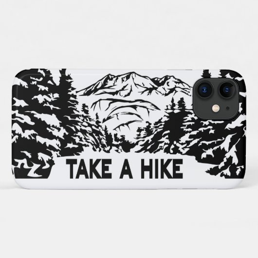 Neem een Hike quote monochrome berglandschap Case-Mate iPhone Case (Achterkant (horizontaal))
