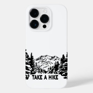 Neem een Hike quote monochrome berglandschap Case-Mate iPhone 14 Pro Hoesje