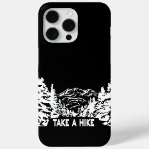 Neem een Hike quote monochrome berglandschap iPhone 15 Pro Max Hoesje
