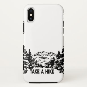 Neem een Hike quote monochrome berglandschap iPhone X Hoesje