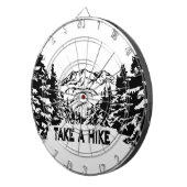 Neem een Hike quote monochrome berglandschap Dartbord (Voorkant Rechts)