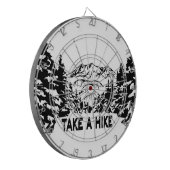 Neem een Hike quote monochrome berglandschap Dartbord (Voorkant Links)