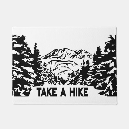 Neem een Hike quote monochrome berglandschap Deurmat (Voorkant)