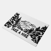 Neem een Hike quote monochrome berglandschap Deurmat (Schuin)