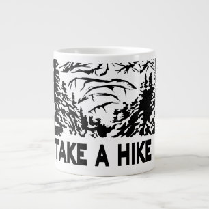 Neem een Hike quote monochrome berglandschap Extra Grote Beker