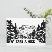 Neem een Hike quote monochrome berglandschap Feestdagenkaart (Staand voorkant)