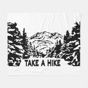 Neem een Hike quote monochrome berglandschap Fleece Deken