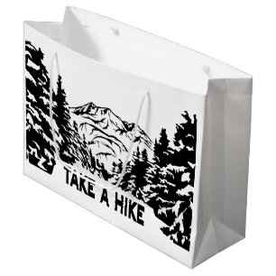 Neem een Hike quote monochrome berglandschap Groot Cadeauzakje