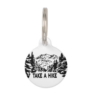 Neem een Hike quote monochrome berglandschap Huisdierpenning