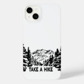 Neem een Hike quote monochrome berglandschap iPhone Hoesje (Achterkant)