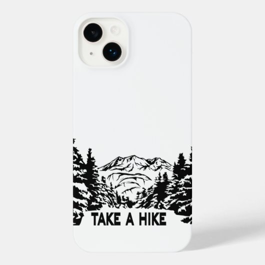 Neem een Hike quote monochrome berglandschap iPhone Hoesje (Achterkant)