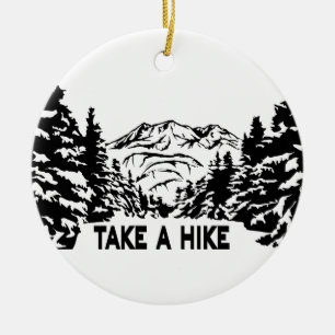Neem een Hike quote monochrome berglandschap Keramisch Ornament